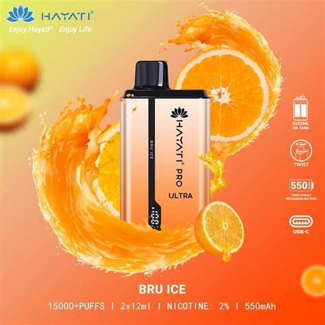 Hayati Pro Ultra 15000 rechargeable vape, offering 15000 puffs